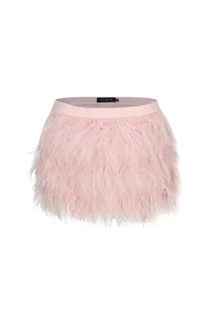 AMBRE PINK FEATHER MINI SKIRT