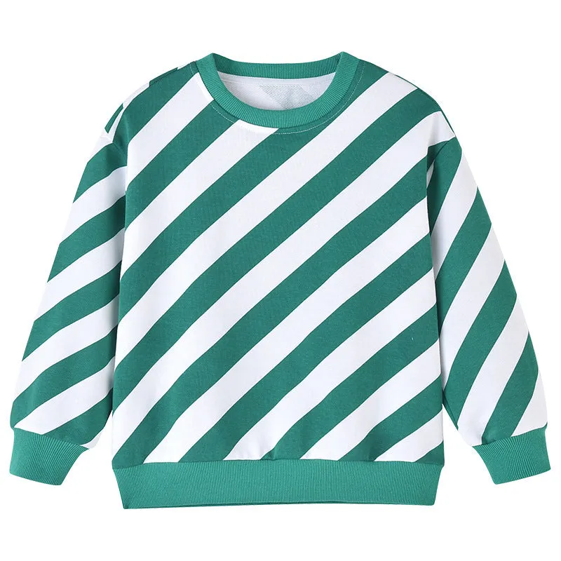 Baby Boy And Girl Striped Pattern Long Sleeve O-Collar Hoodies by MyKids-USA™