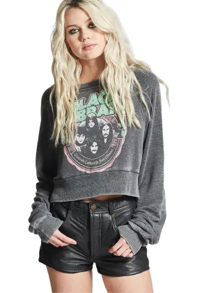 Black Sabbath Cropped Sweatshirt by Recycled Karma