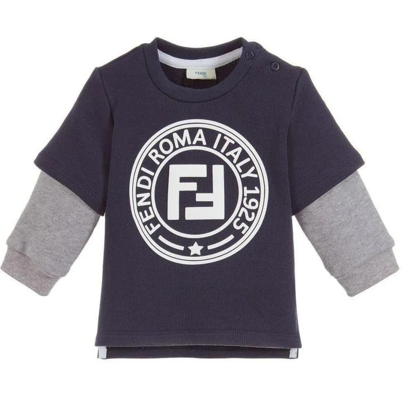 Boys Navy And Grey Sweatshirt