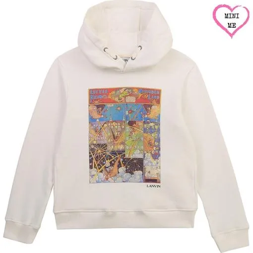 Boys White Hooded Sweatshirt