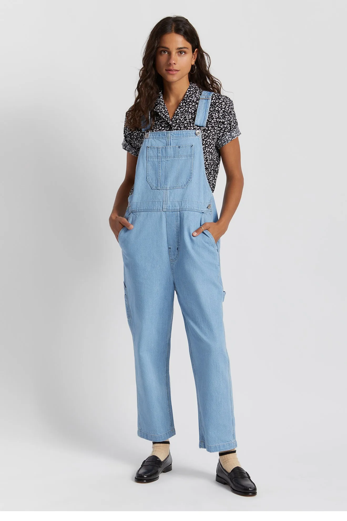 Christina Crop Overall - 70s Blue