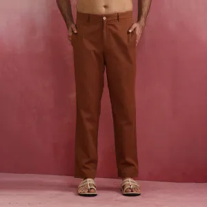 Cotton Twill Pants for Men | Brown