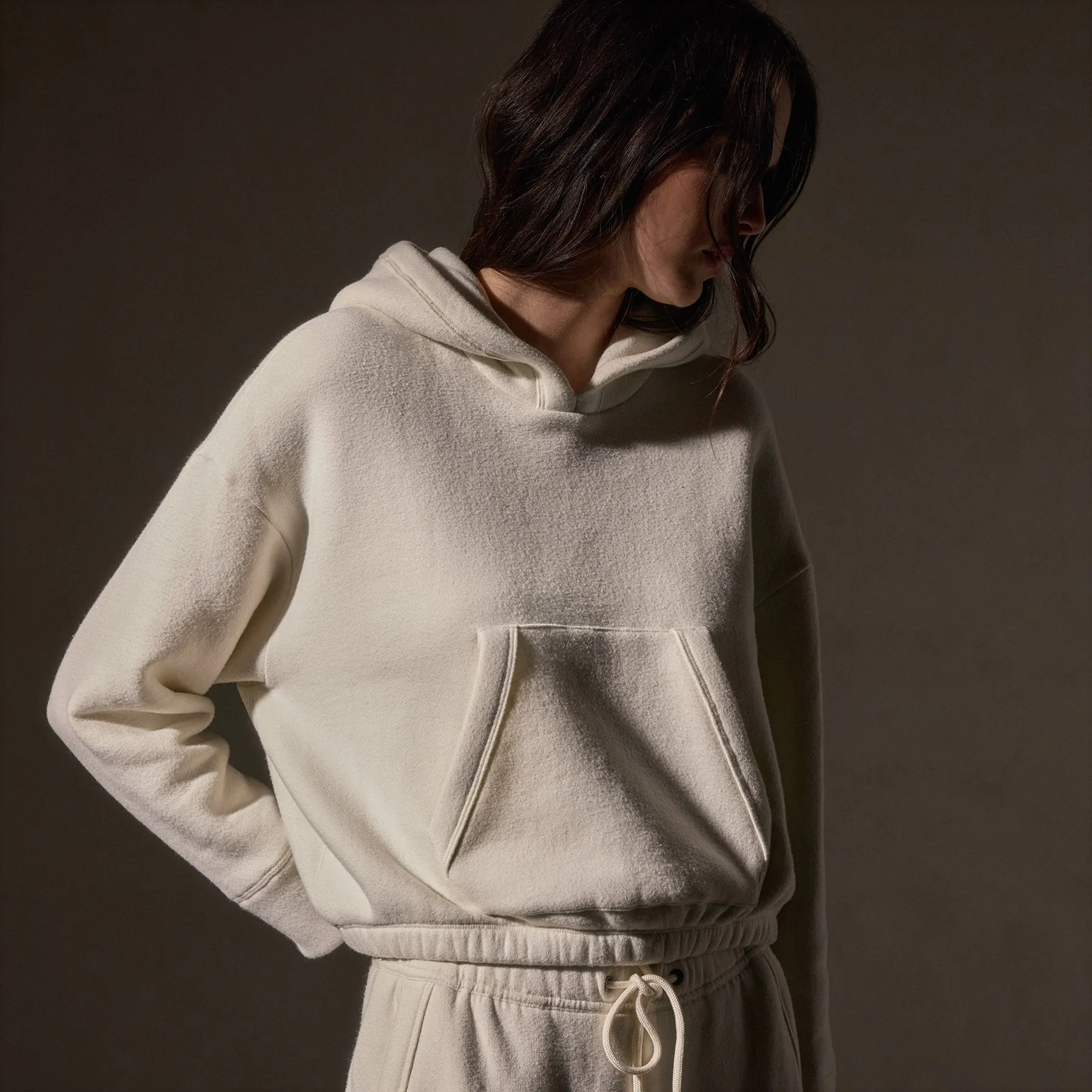 Cozy Hooded Sweat Top - Ivory