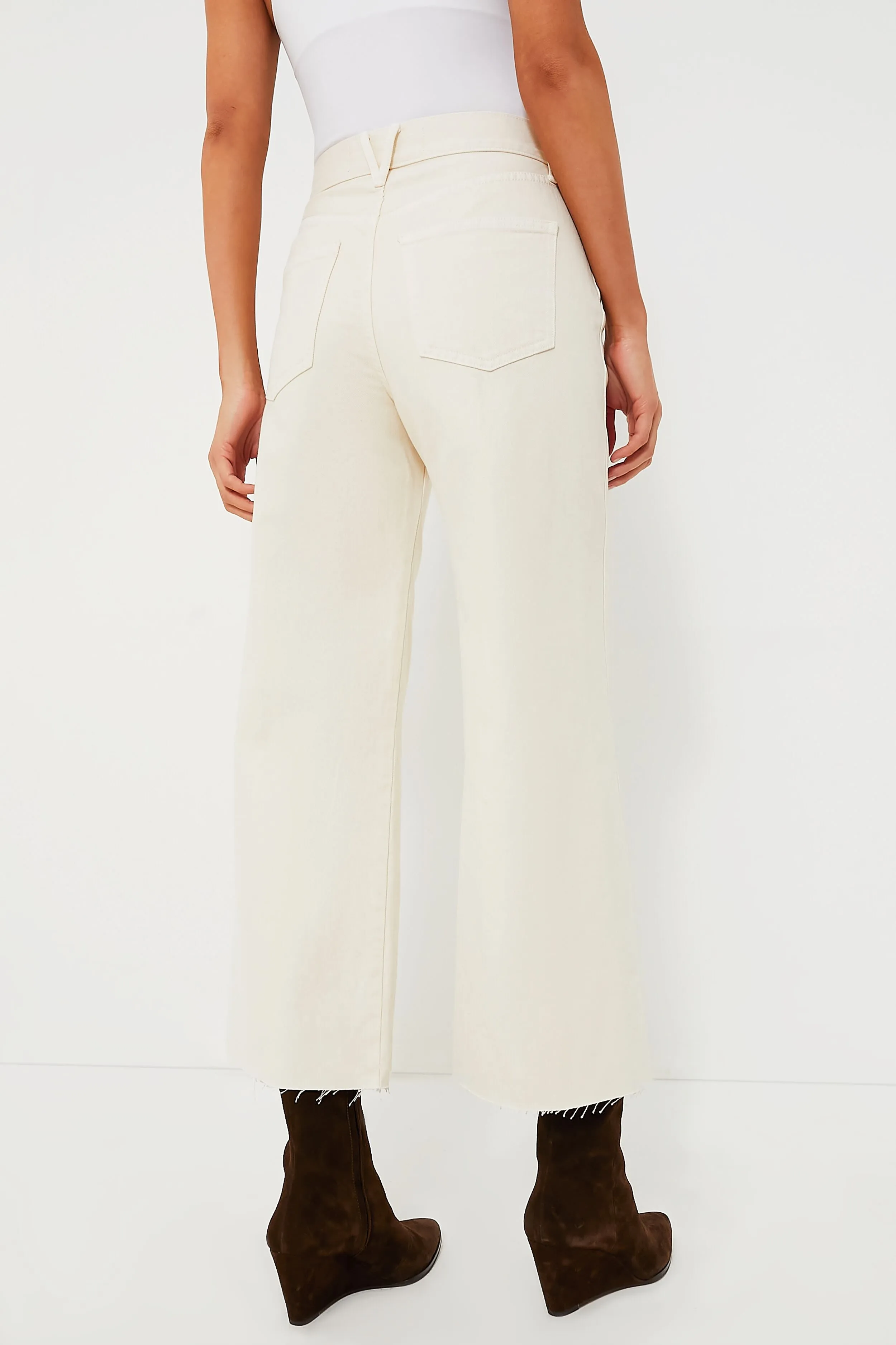 Ecru Taylor Cropped High Rise Wide Leg