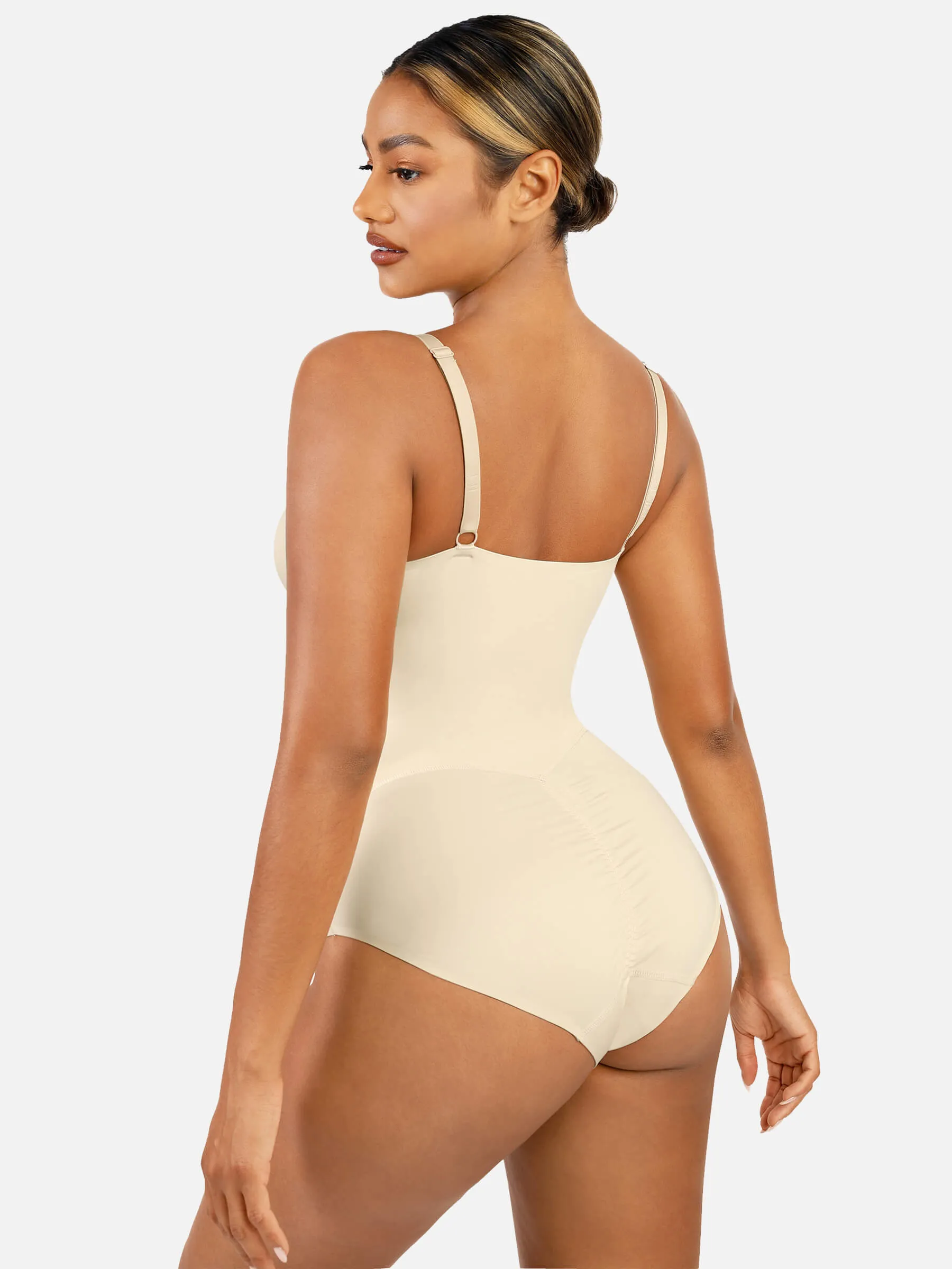 Feelingirl V Neck Tummy Control Thong Shapewear