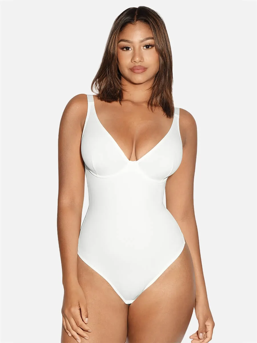 Feelingirl V Neck Tummy Control Thong Shapewear