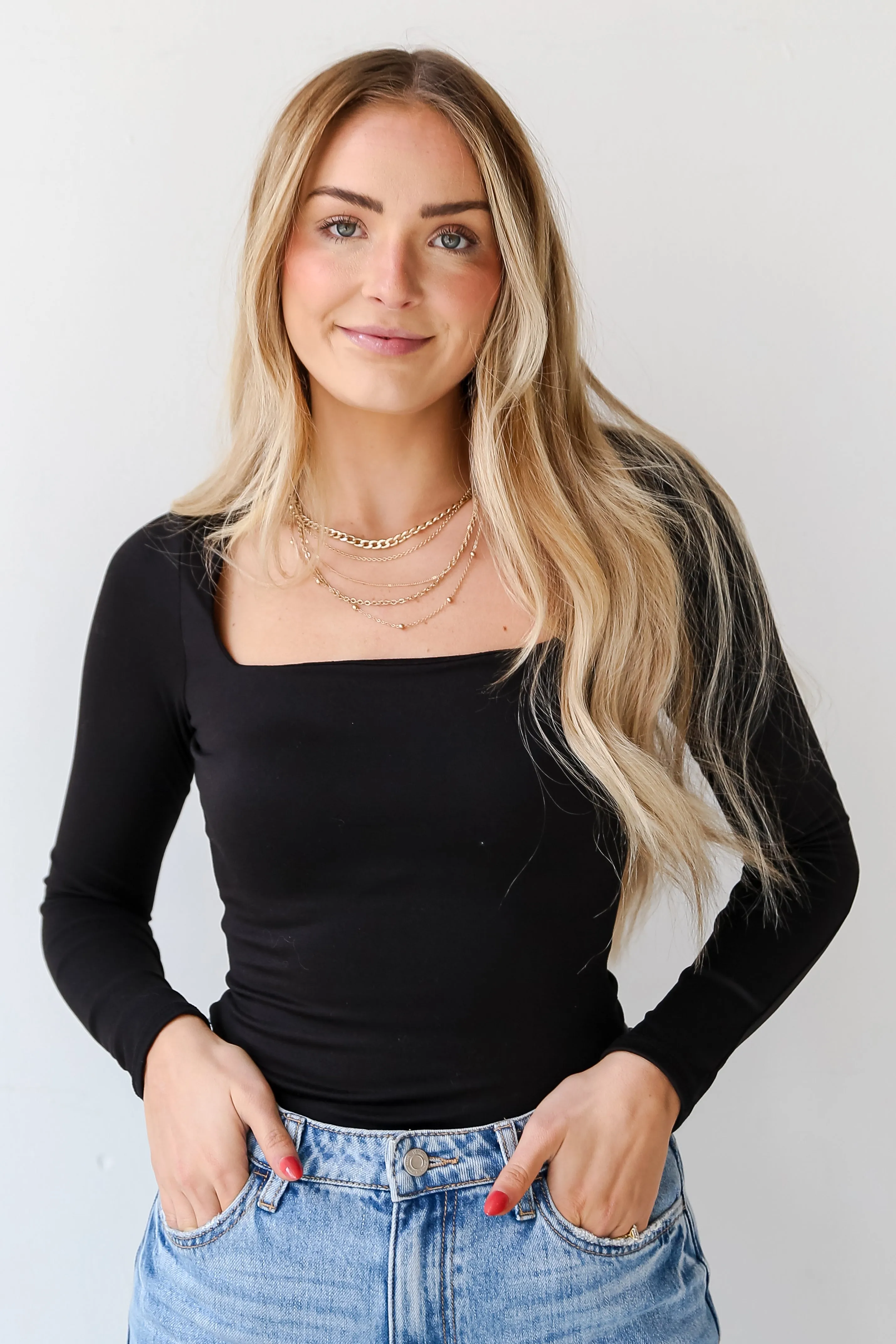 FINAL SALE - Sabrina Square Neck Bodysuit