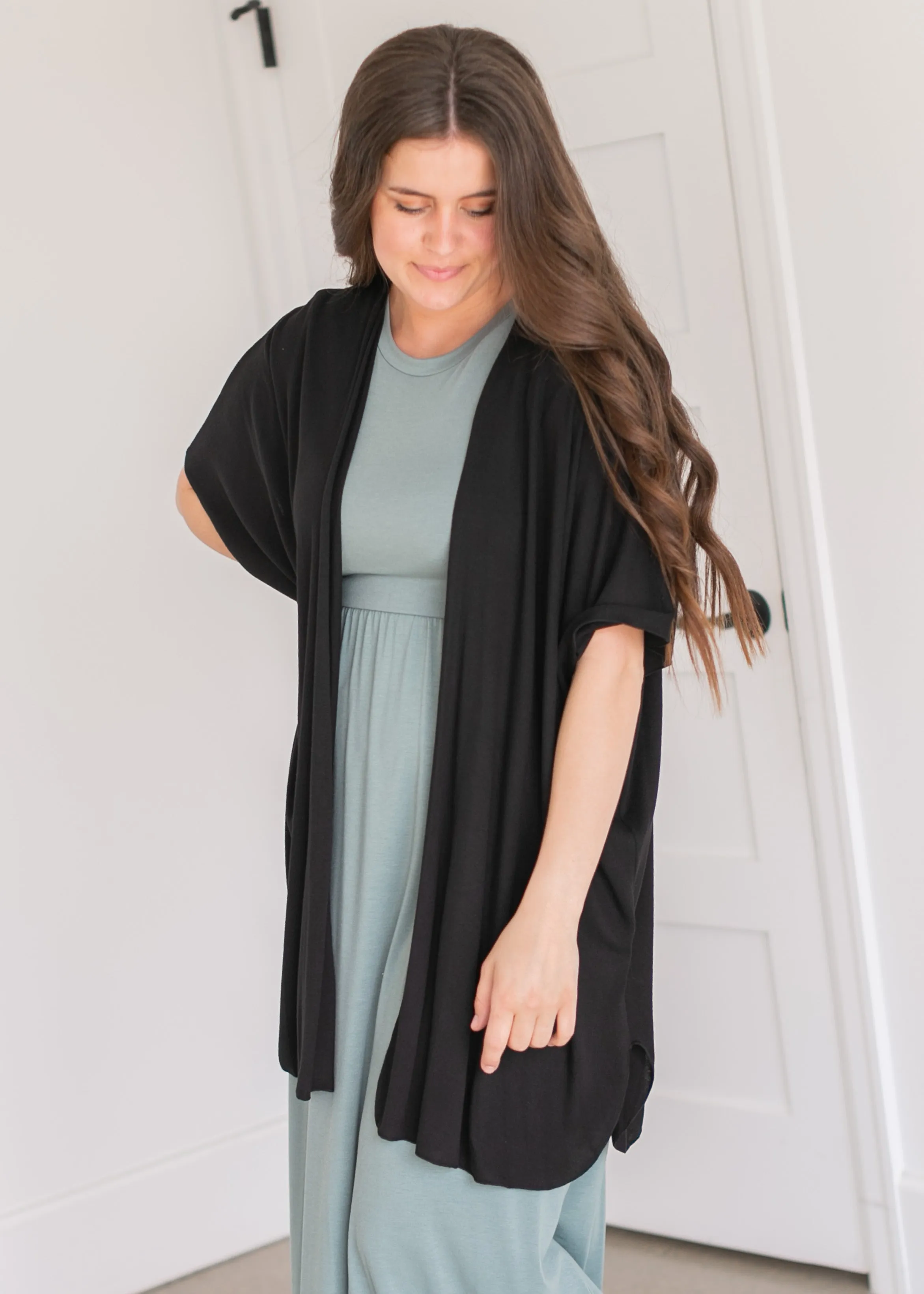 Flutter Sleeve  Open Front Cardigan - FINAL SALE