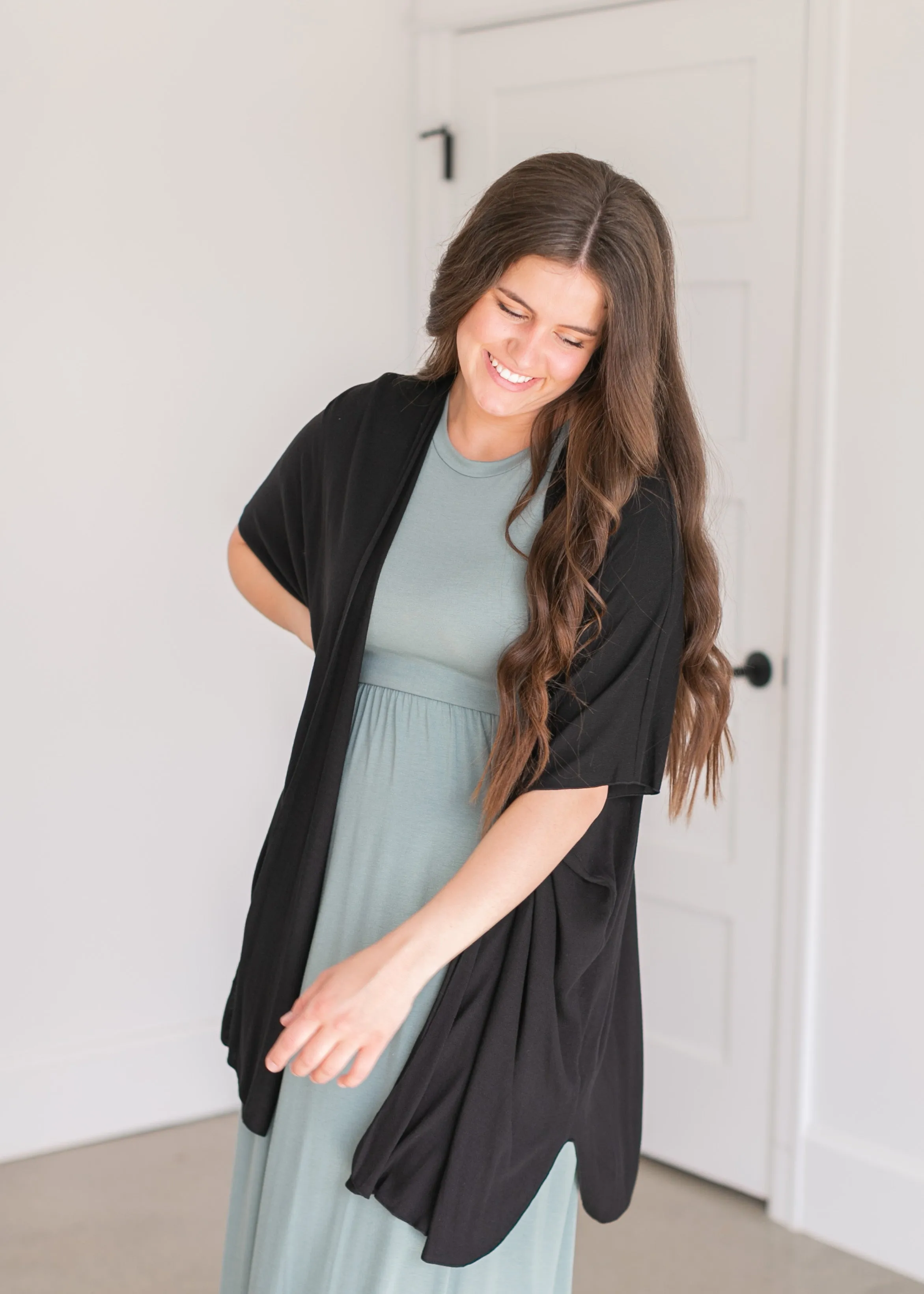 Flutter Sleeve  Open Front Cardigan - FINAL SALE