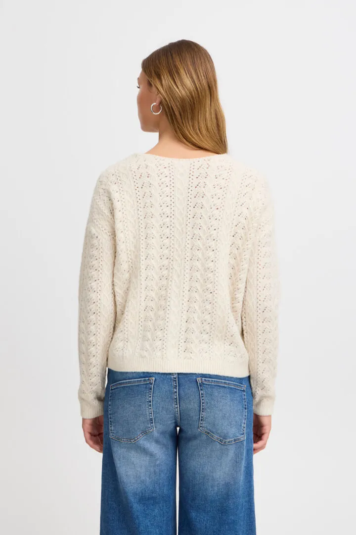 Ichi Liyanna Cardigan-Almond Milk-20121568