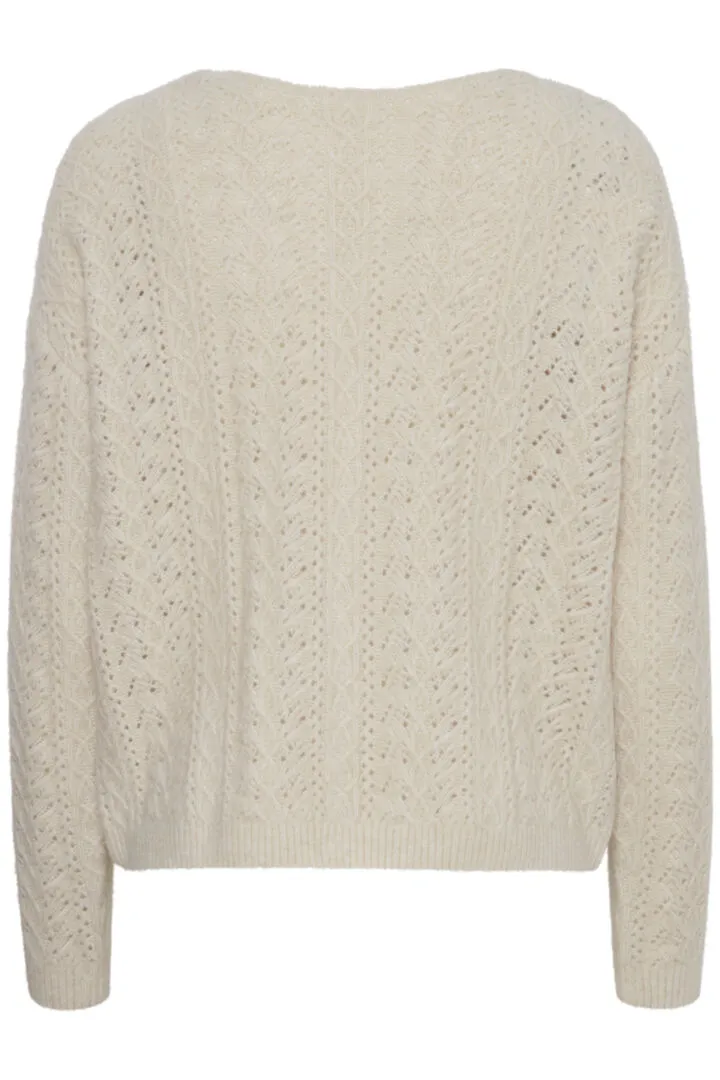 Ichi Liyanna Cardigan-Almond Milk-20121568