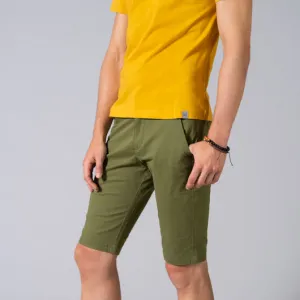 Juniper Forest Green Cotton Lycra Stretch Shorts