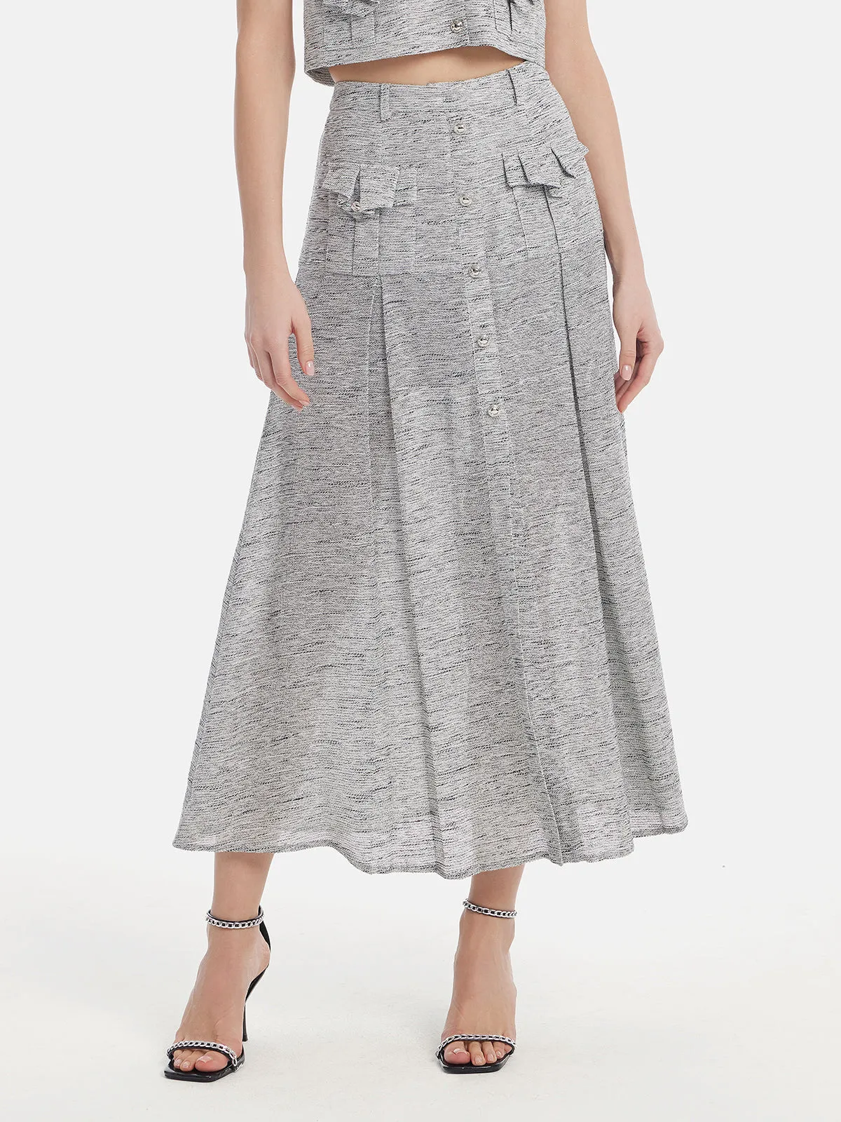 Light Grey Minimalist A-line Skirt