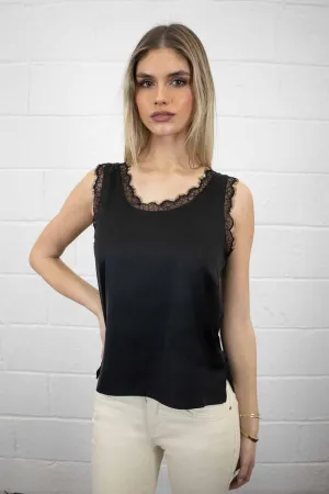 Liv Round Neck Camisole in Black