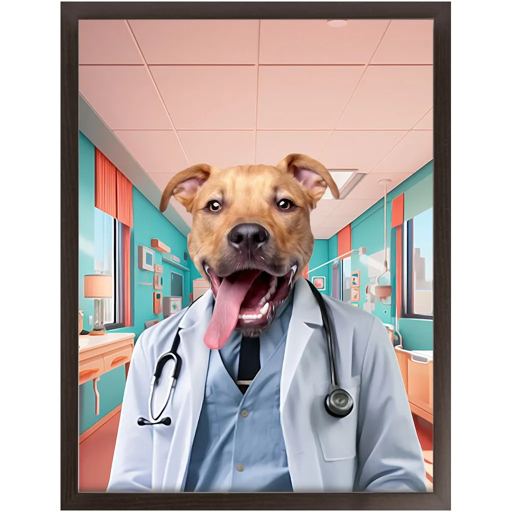 LOVE DOCTOR - Doctor Inspired Custom Pet Portrait Framed Satin Paper Print