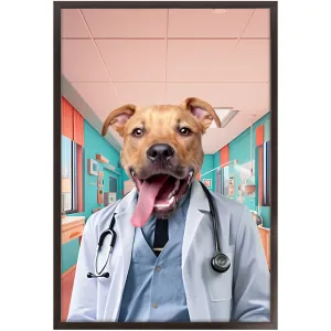 LOVE DOCTOR - Doctor Inspired Custom Pet Portrait Framed Satin Paper Print