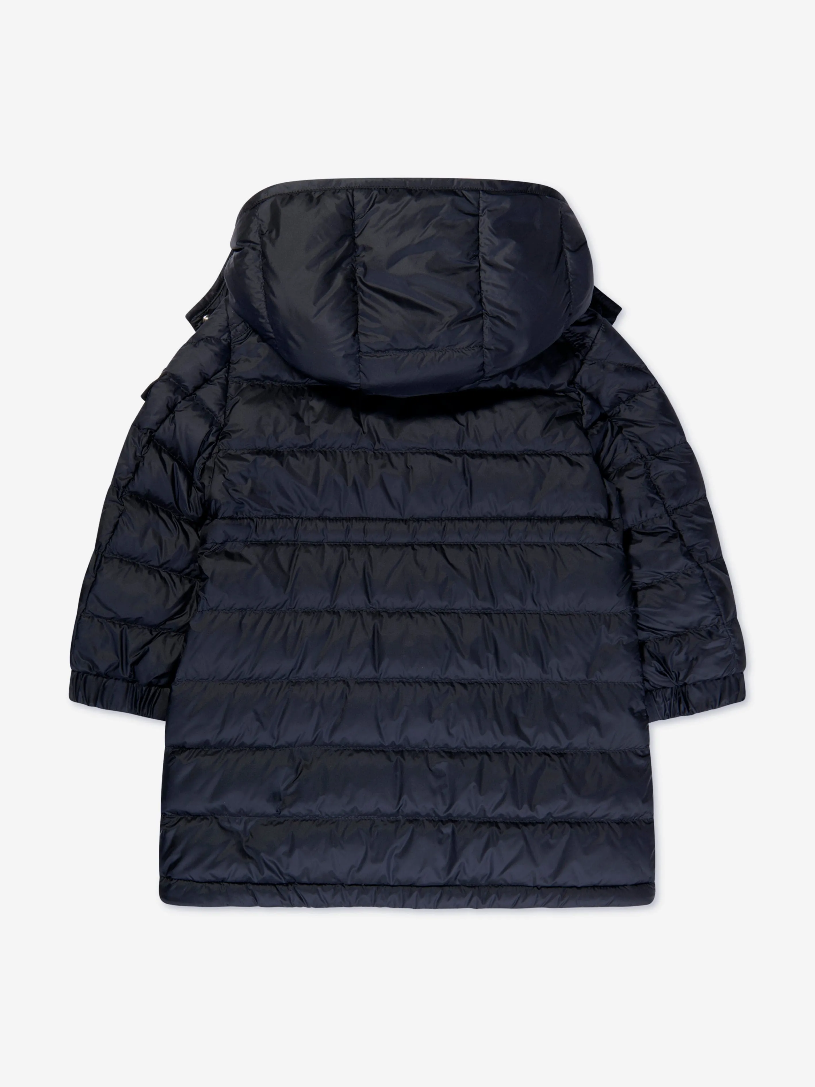 Moncler Enfant Girls Down Padded Meillon Long Parka in Navy