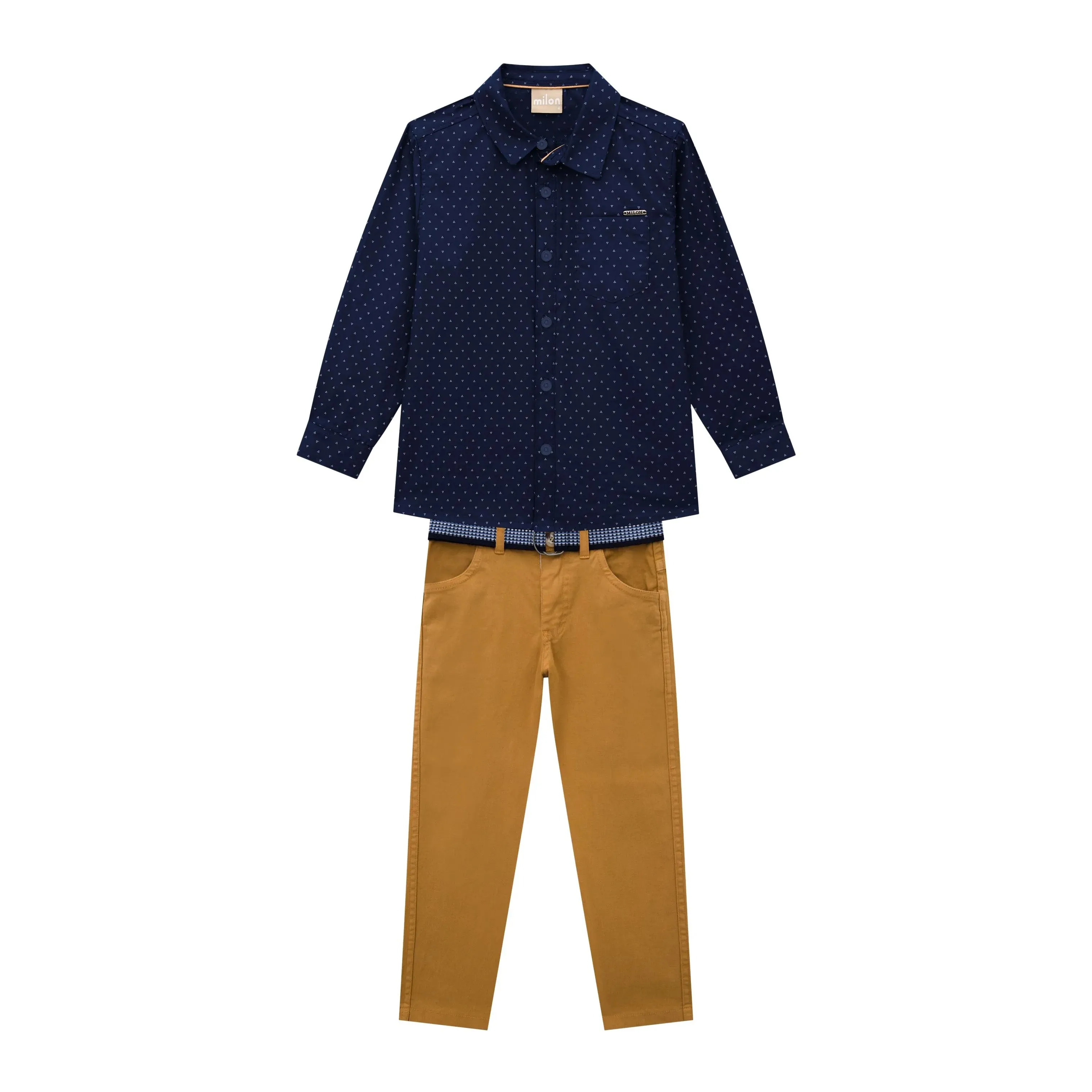 Navy top with Khaki pants