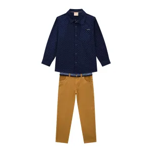 Navy top with Khaki pants