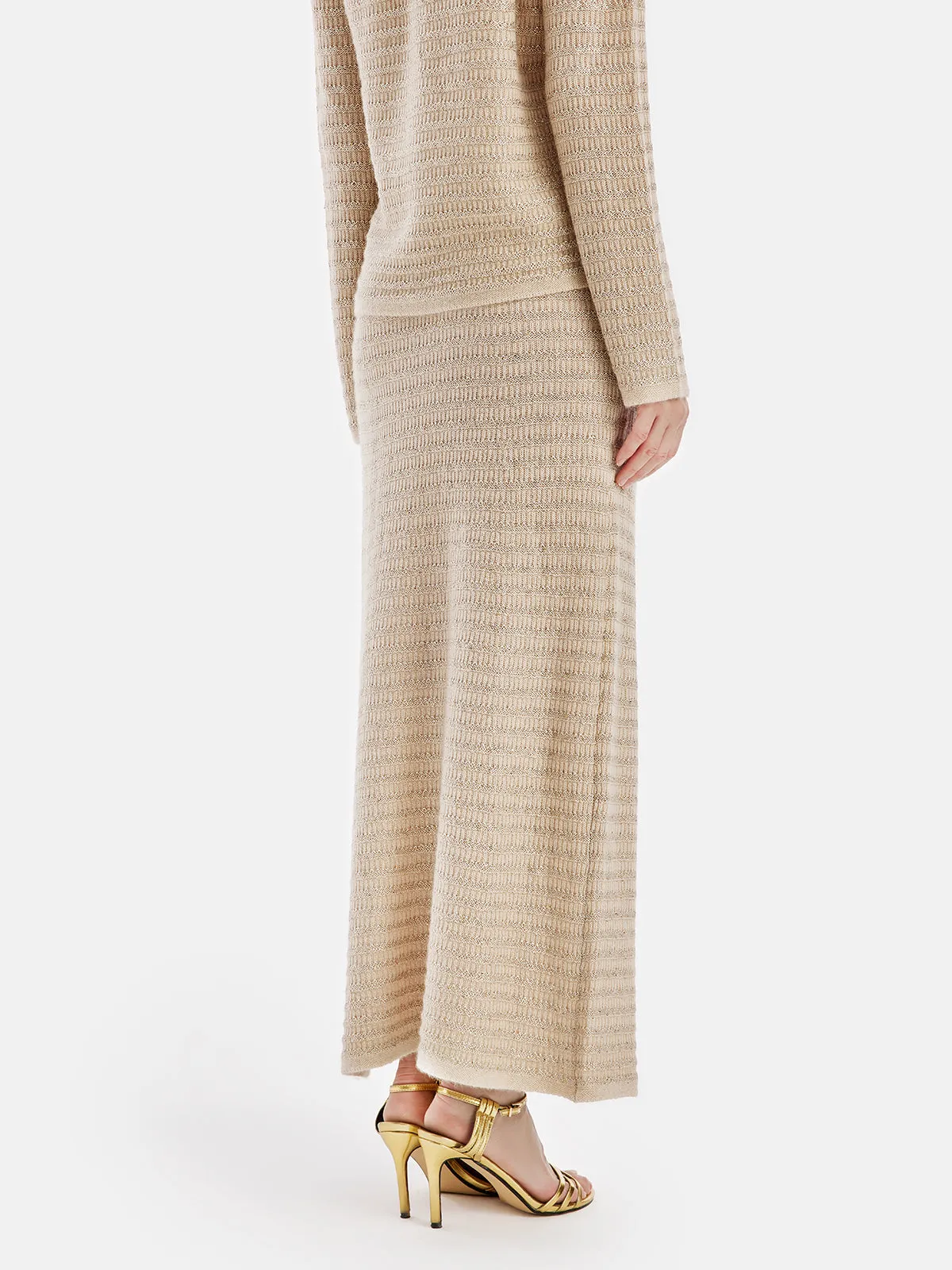 New Zealand Cashmere-Gold Blend Skirt