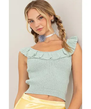 Rachel Ruffle Crop Top