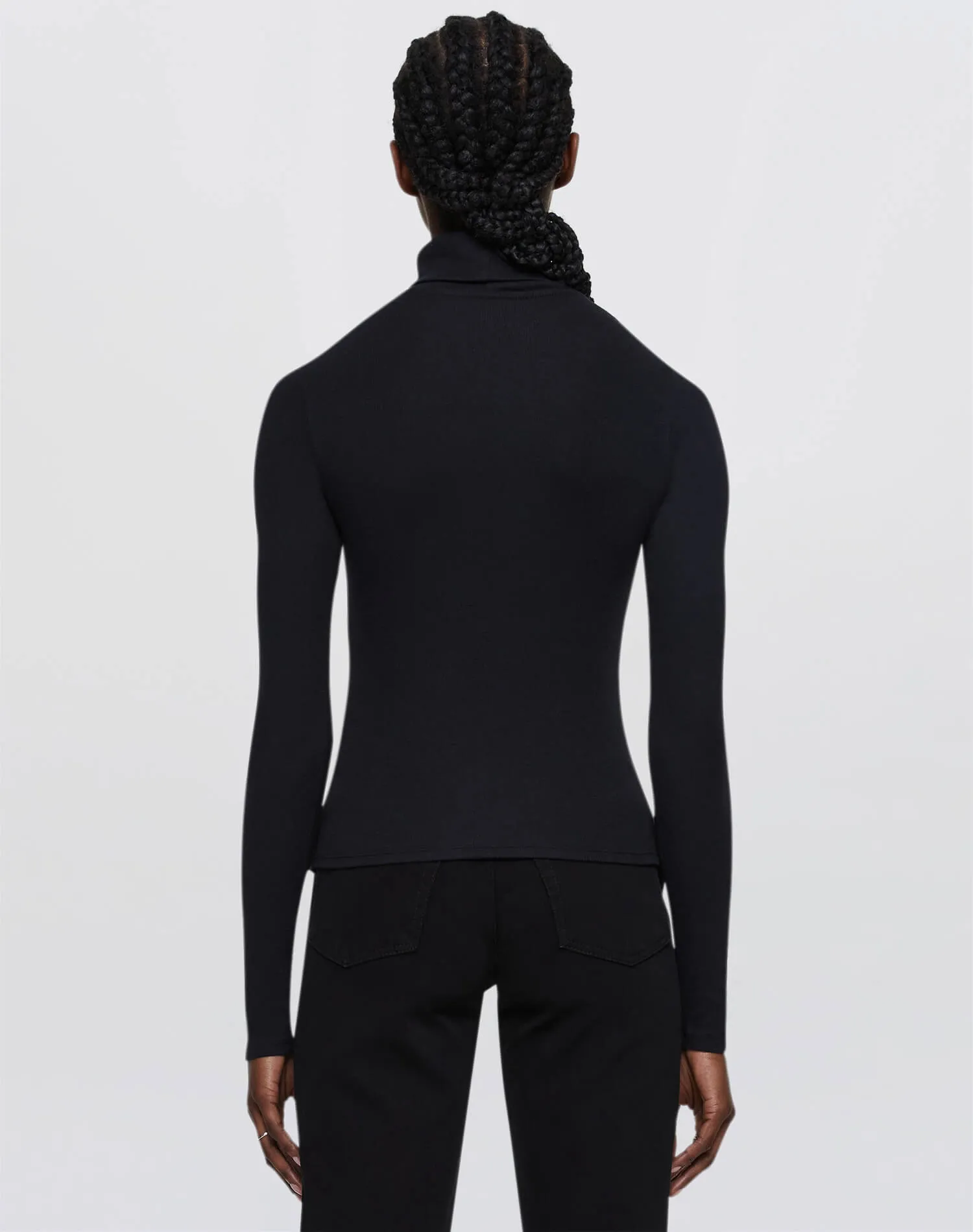 Ribbed Turtleneck - Black