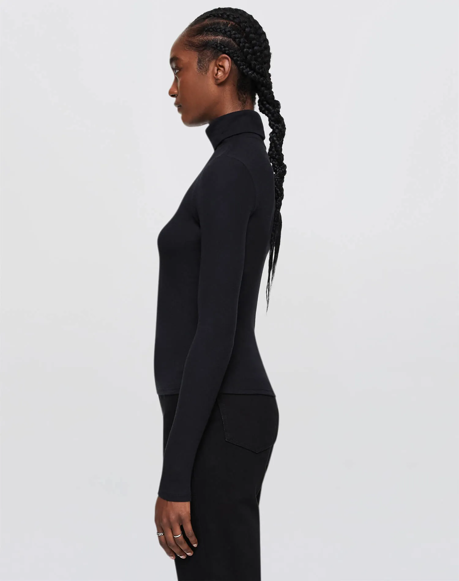 Ribbed Turtleneck - Black