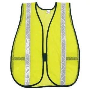 S220WR MCR Poly,Mesh Safety Vest,1 3/8" Lime Stripe,18"x47",LIME44