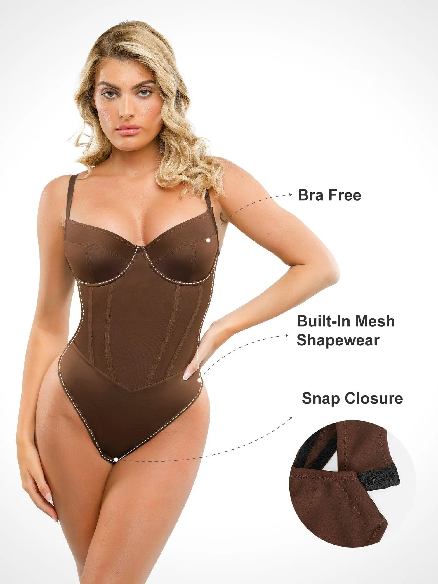 Shapewear Tummy Control Corset Thong Bodysuit