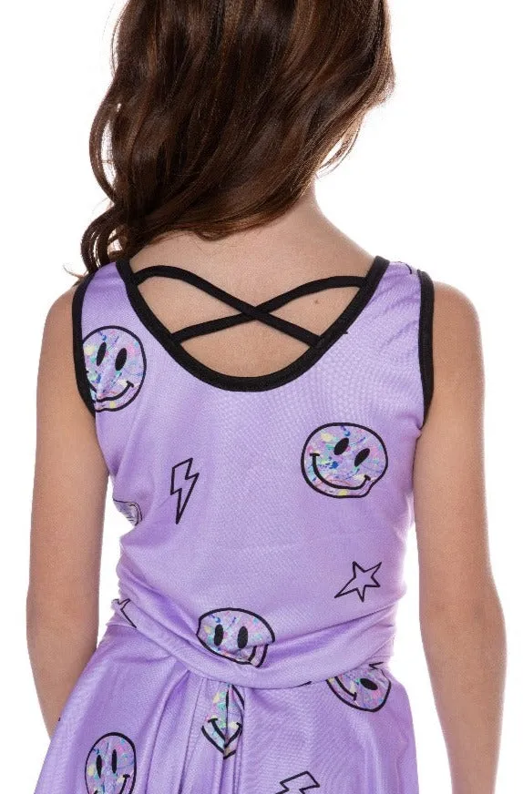 Simply Soft Cross-Back Tank - Violet Smile Bolts