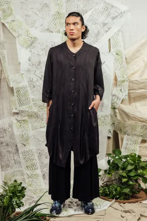 SL24 TAO LONG SHIRT - ONYX SLUB STRIPE