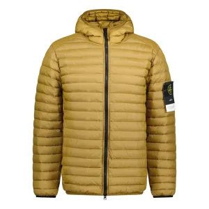 Stone Island Loom Woven Hooded Down Jacket Dark Beige