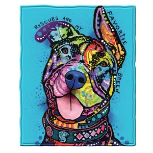 Super Soft Full/Queen Size Plush Fleece Blanket by Dean Russo, 75" x 90" (Rescues are My