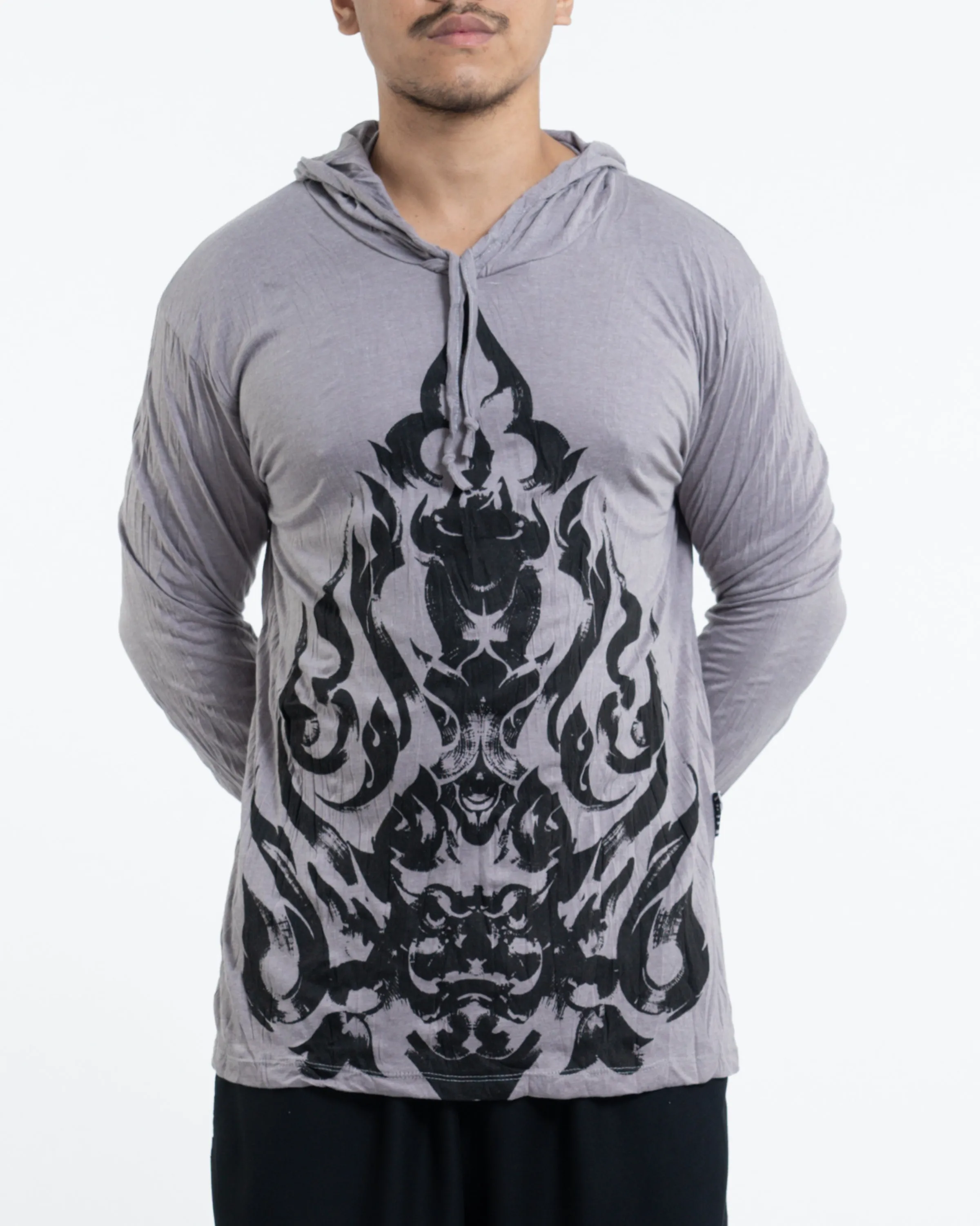 Unisex Buddha Chakra Hoodie in Gray