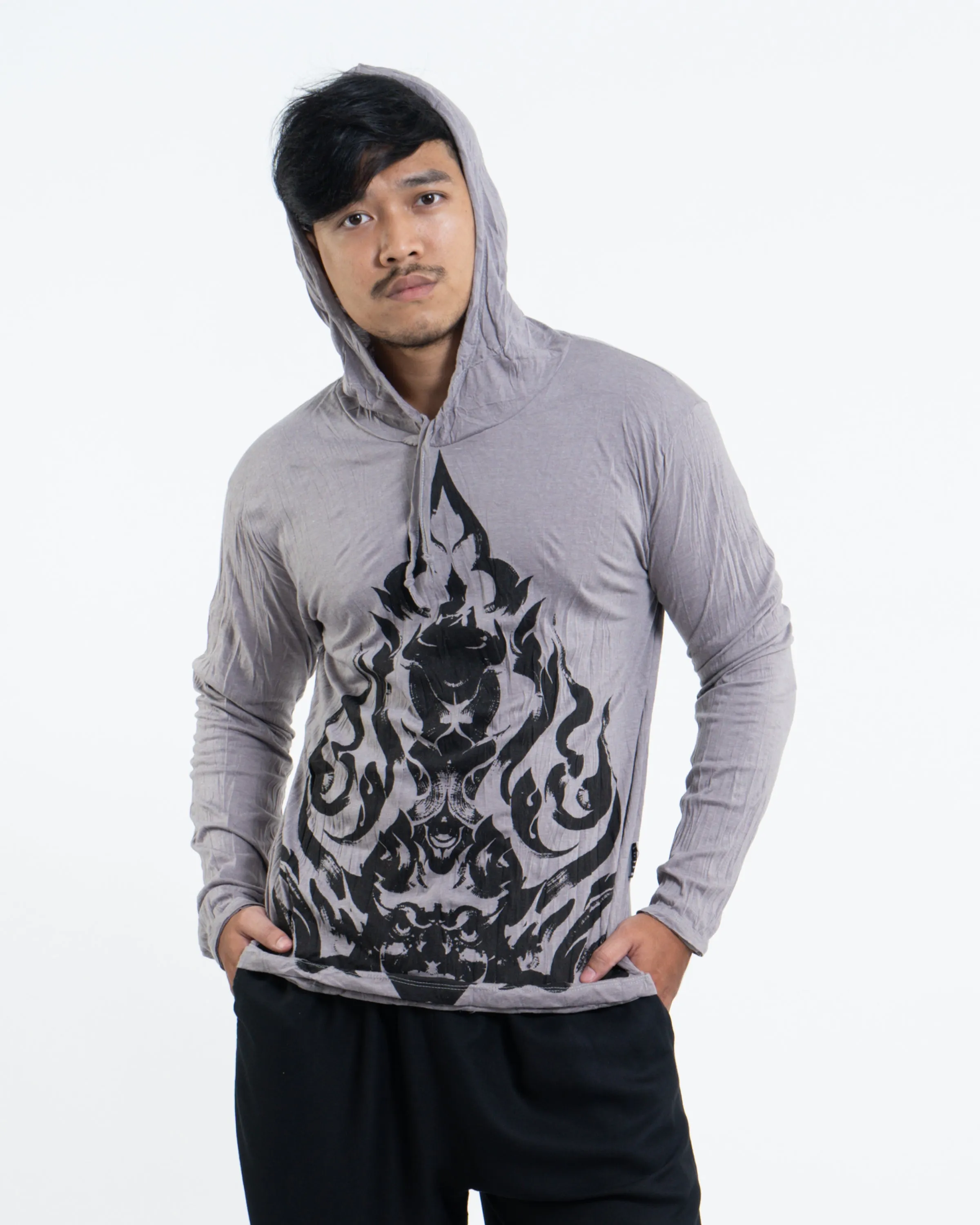 Unisex Buddha Chakra Hoodie in Gray