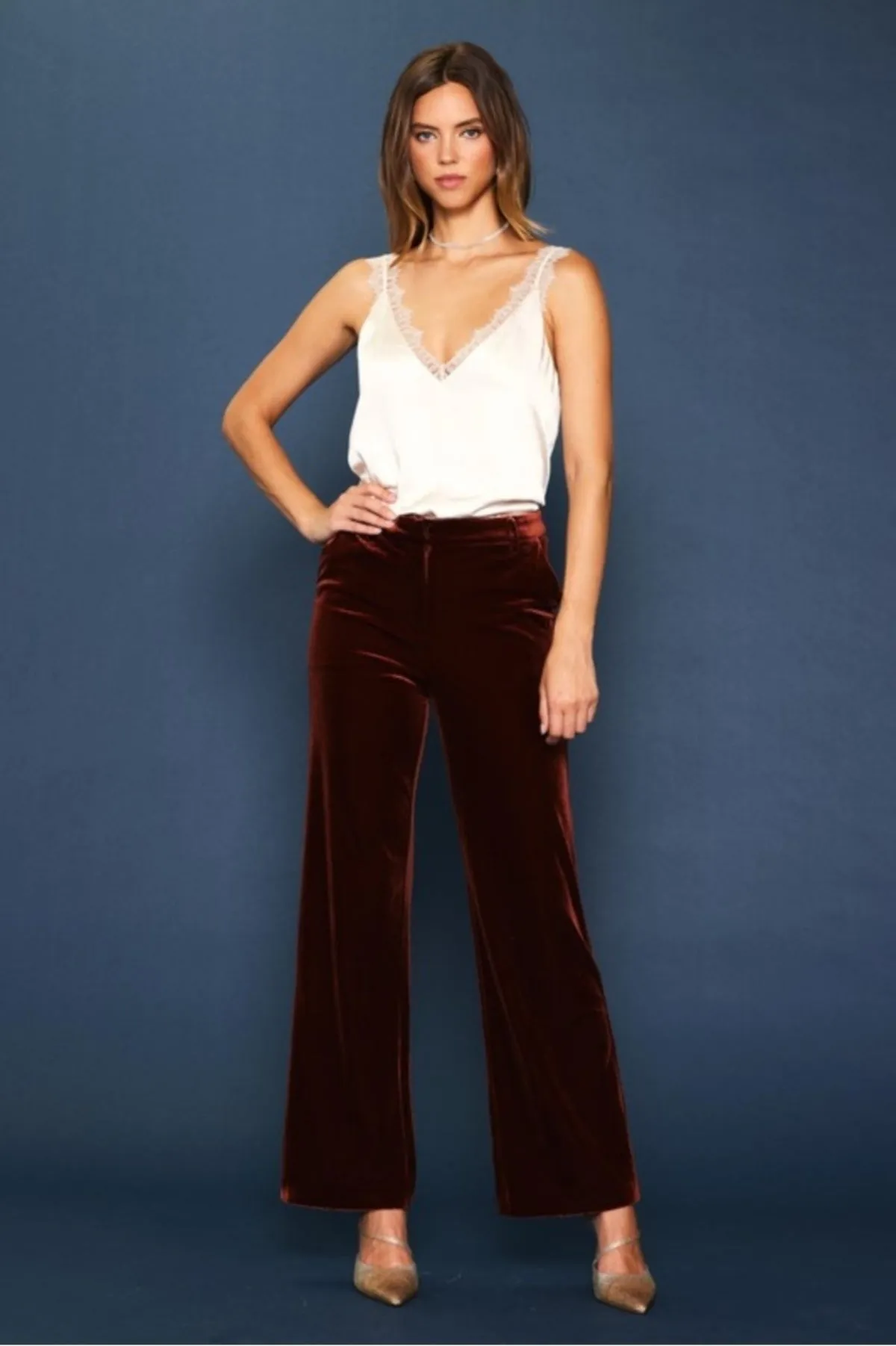 Velvet Straight Fit Pants