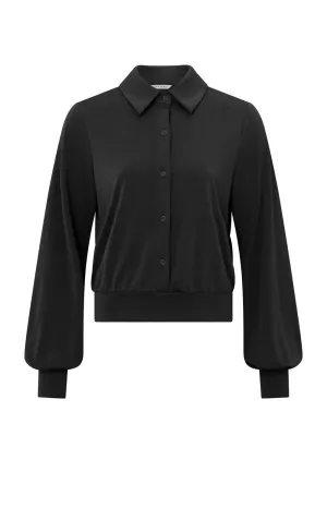 YAYA JERSEY BLOUSE BALLOON SLEEVES BLACK